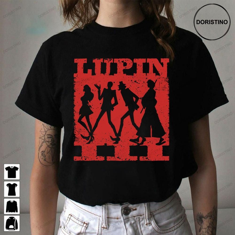 Red Vintage Background Daisuke Jigen Lupin Iii Awesome Shirts